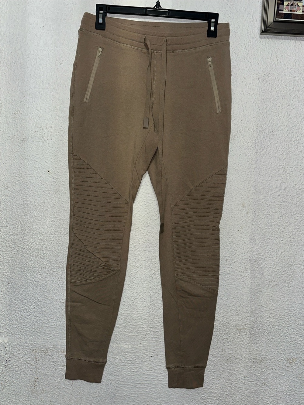 Men's Jogger Pants in Taupe Brown — Slim Fit Drawstring Waist